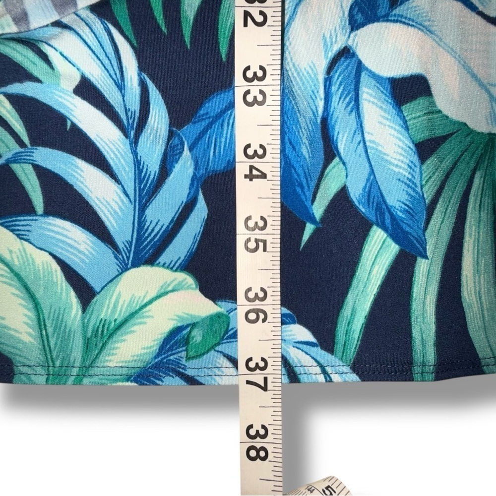 TOMMY BAHAMA Clara Legendary Leaves Faux-Wrap Halter Dress - XL Island Navy - Picture 10 of 14